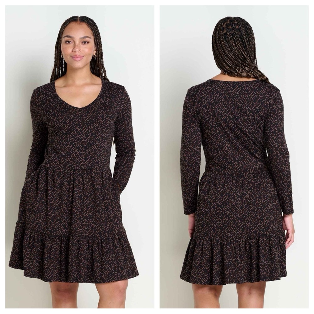 Toad & Co Marley Tiered Long Sleeve Dress size large